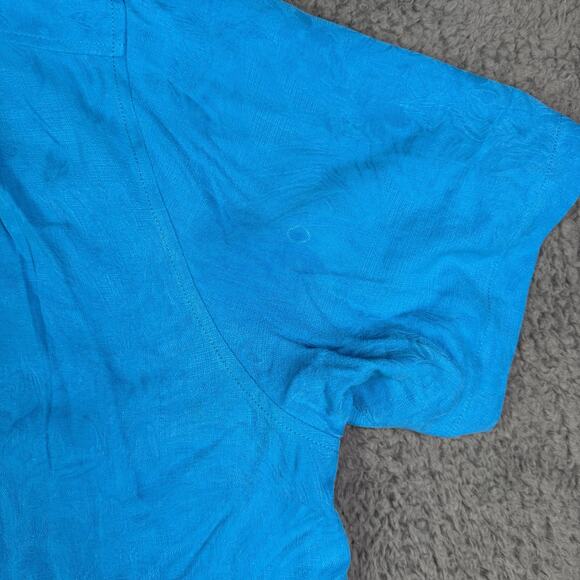 Tommy Bahama Shirt Mens 2XL Blue Palm Trees 100% Silk Camp Loop Collar Hawaiian - Picture 9 of 13